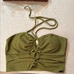 Green Halter swim Top